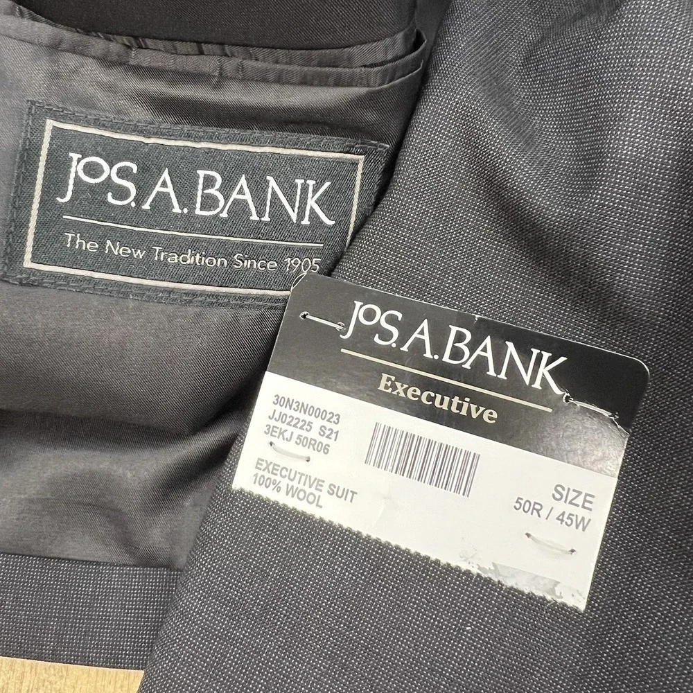 Jos A Bank Suit Top Jacket Blazer Sport Coat Men 50R Tailored Fit Wool Dark Gray